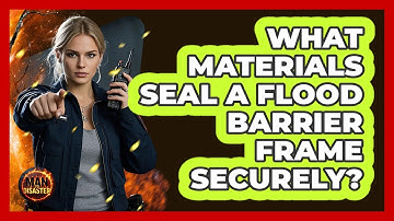 What materials seal a flood barrier frame securely?