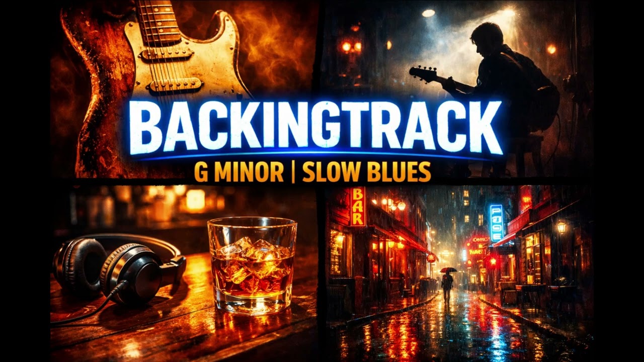💔 SLOW MINOR BLUES BACKING TRACK IN G MINOR (Gm) - 80 BPM | DEEP SOUL & EMOTION