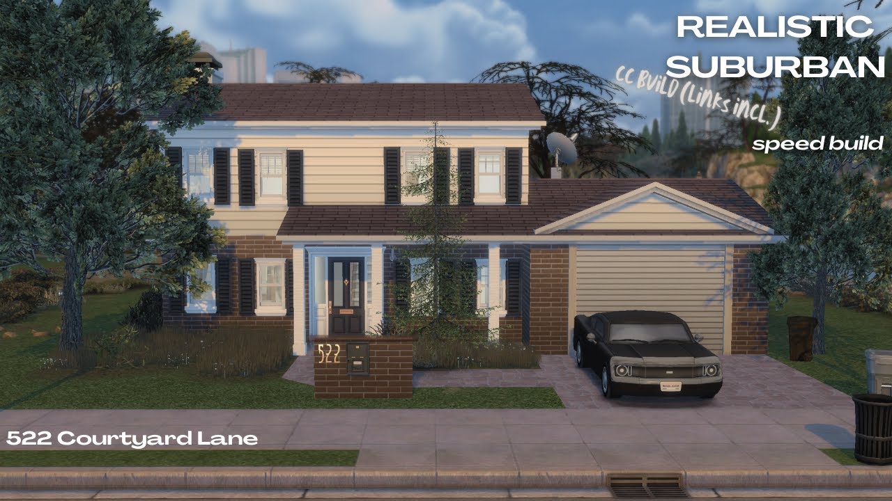 cc realistic suburban speed build | cc links incl. | sims 4 - YouTube