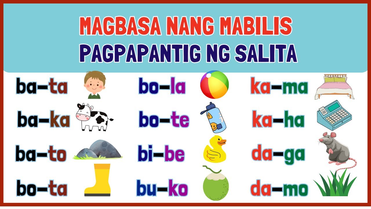 Pagbasa Ng Salitang May Dalawang Pantig Beginners And Primary Youtube