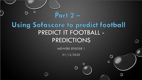 PART 2 - Predicting every midweek game using data analysis - [LIVE EXAMPLES + FOLLOW ALONG]