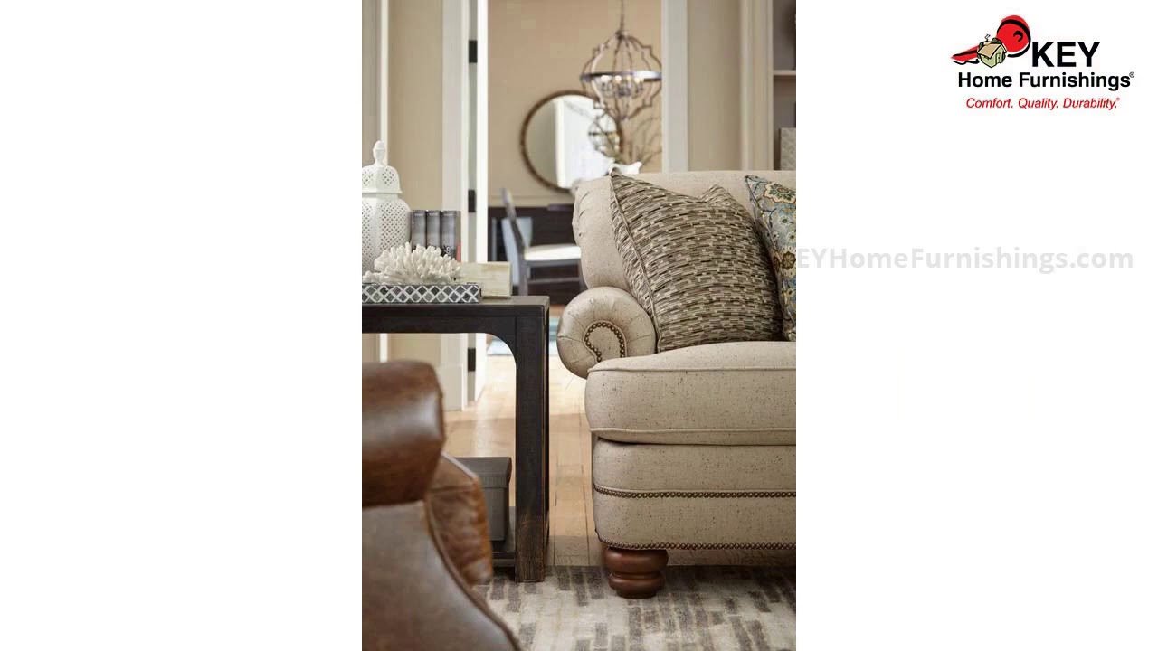 Flexsteel Bay Bridge Leather Sofa with Nailhead Trim B3791 31 | KEY Home