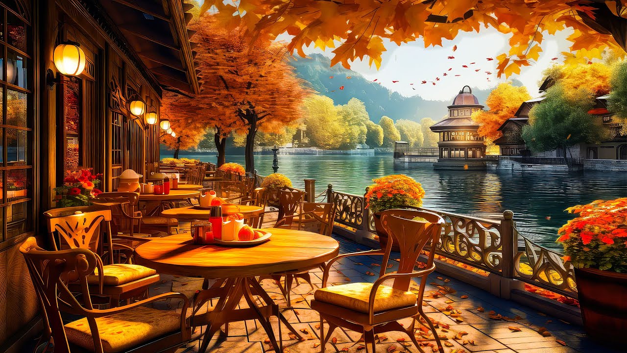 Relaxing Autumn Day Jazz at October Cozy Coffee Shop Ambience | Smooth ...