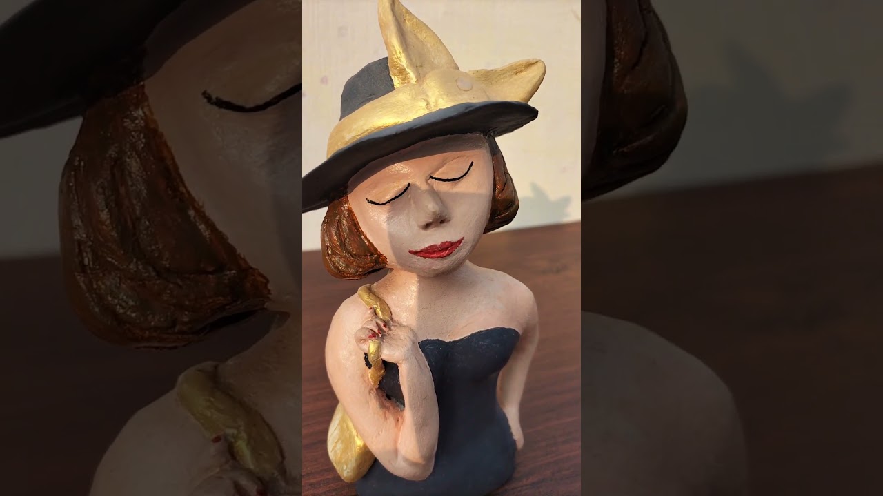 Beautiful doll girl Home Decor showpiece | white cement doll statue 