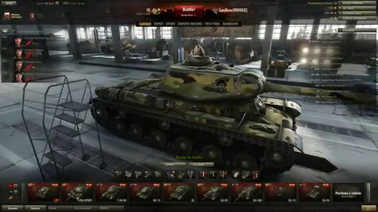 World of Tanks Garage for my IS tank YouTube