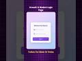 Modern Login Screen UI Design | HTML CSS