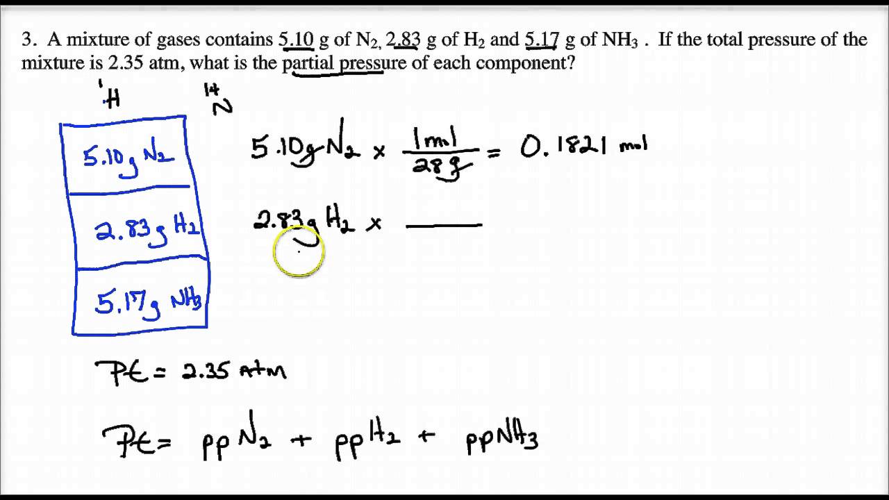 Lecture 2.1a Daltons Law worksheet questions 1,3 - YouTube