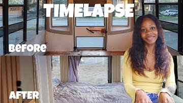 Girl Converts School Bus into Tiny Home | Full Build TIMELAPSE