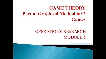 Game Theory Part 6 Graphical method m*2 games