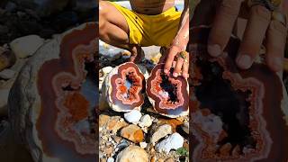 the process of discovering red moss agate in the mine 💎 #gemstone #crystals #diamond #jade #agate
