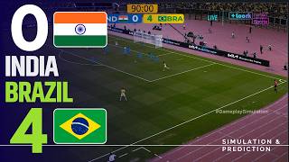 ⚽ India 0-4 Brazil [HIGHLIGHTS] Friendly Match 2026 ✅ | Match Simulation/Recreation screenshot 2