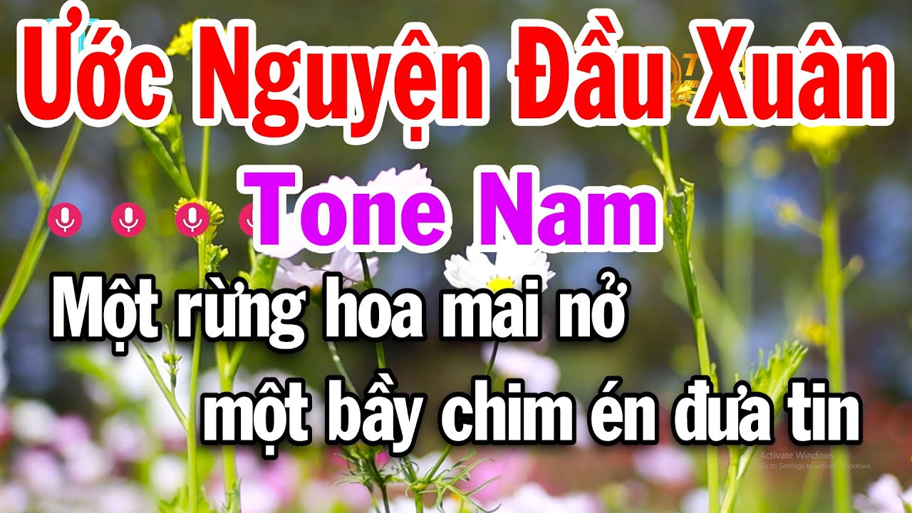 Karaoke Ước Nguyện Đầu Xuân Tone Nam Beat Hay Nhạc Dễ Hát Tuấn Cò