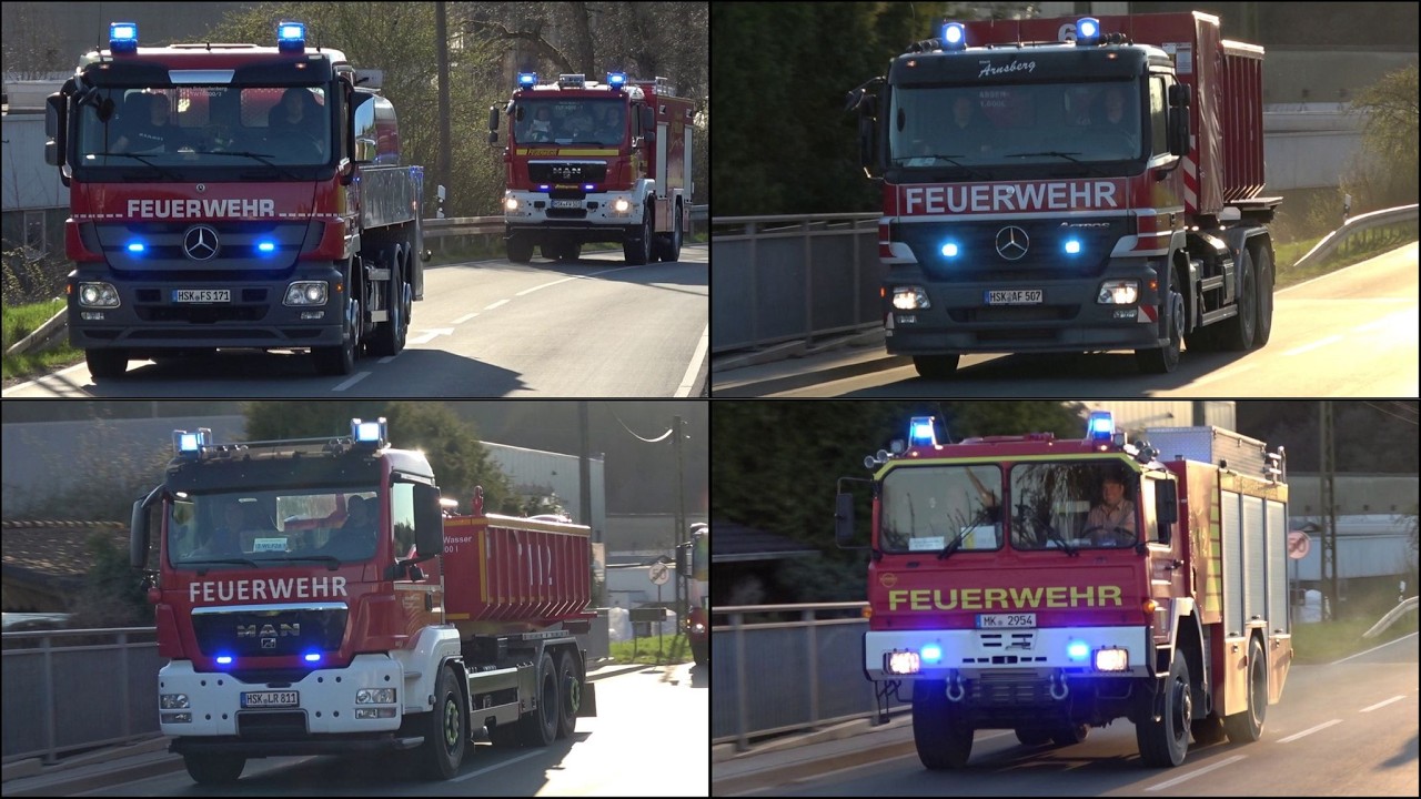 [GROßER WALDBRAND im SAUERLAND -  55.000m² in FLAMMEN!] - EINSATZFAHRTEN in SUNDERN!