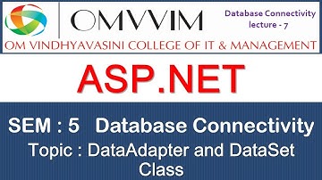 BCA sem-5 | ASP.NET | Database | DataAdapter & DataSet class | Omvvim College Morbi