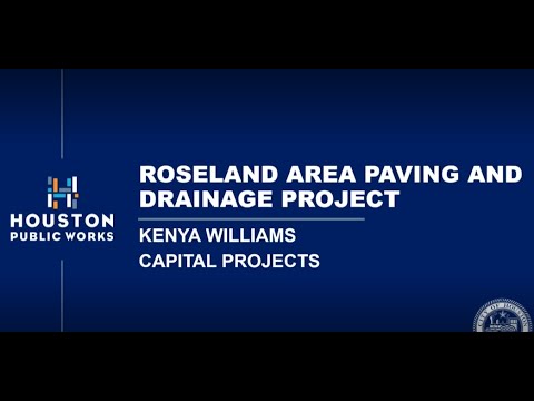 Virtual Community Meeting for the Roseland Paving and Drainage Project