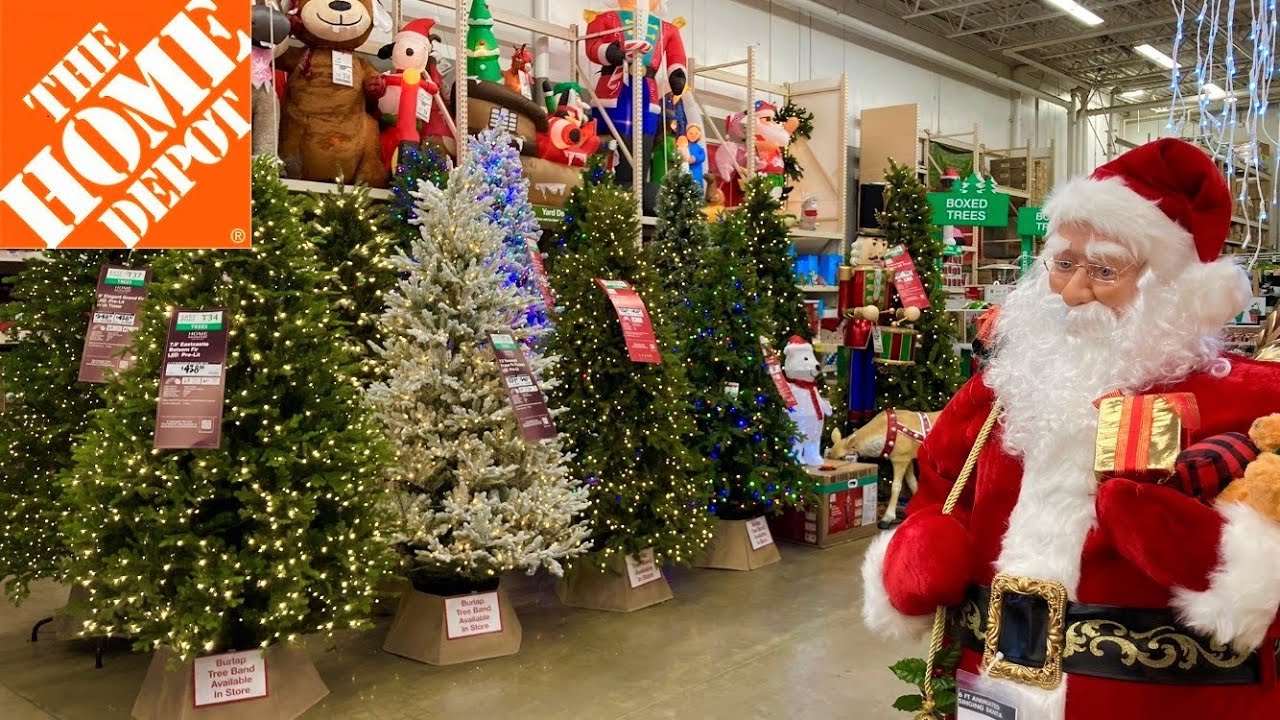 HOME DEPOT CHRISTMAS TREES CHRISTMAS DECORATIONS ORNAMENTS SHOP WITH ME SHOPPING STORE WALK ...