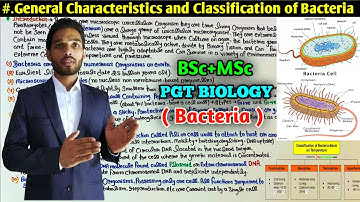 General Characteristics and Classification of Bacteria || BSc || MSc || PGT Biology || MSc Entrance