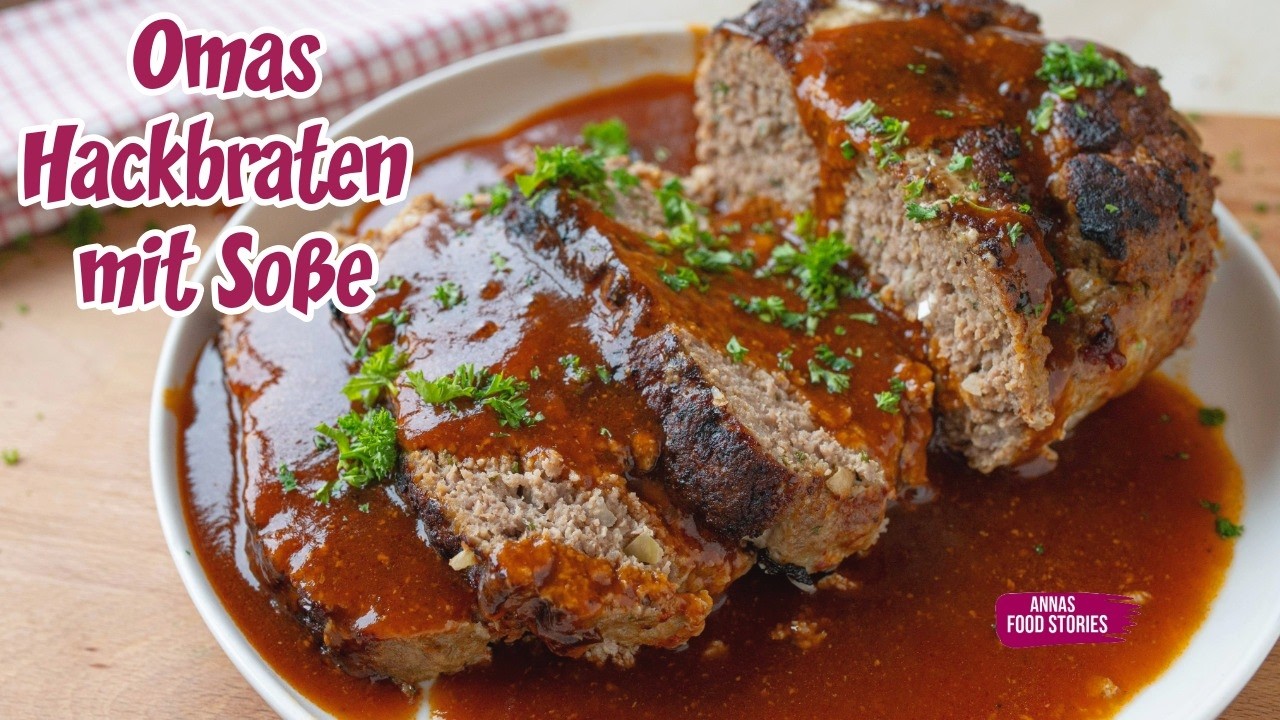Omas Hackbraten mit Soße Rezept 👌😋 - Falscher Hase sehr schmackhafte Hausmannskost