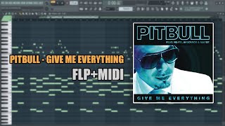 Pitbull - Give Me Everything (MIDI + FLP) (FL Studio Piano Tutorial / Cover)