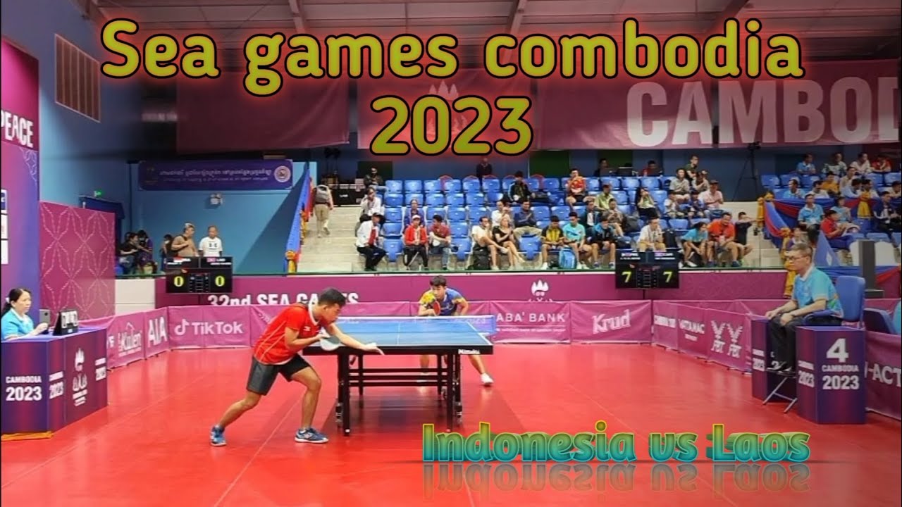 Sea games combodia 2023 tenis meja Indonesia vs Laos YouTube