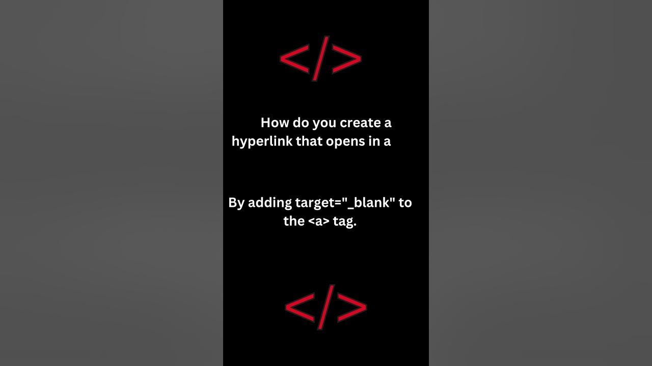 How do you create a hyperlink that opens in a new tab in HTML | CSS ...
