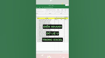 Hướng dẫn cách điền nhanh dữ liệu trong Excel