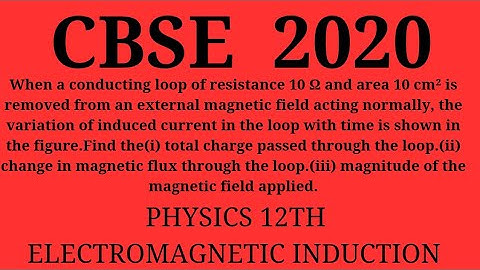 When a conducting loop of resistance 10 Ω and area 10 cm² is removed from an external magnetic field