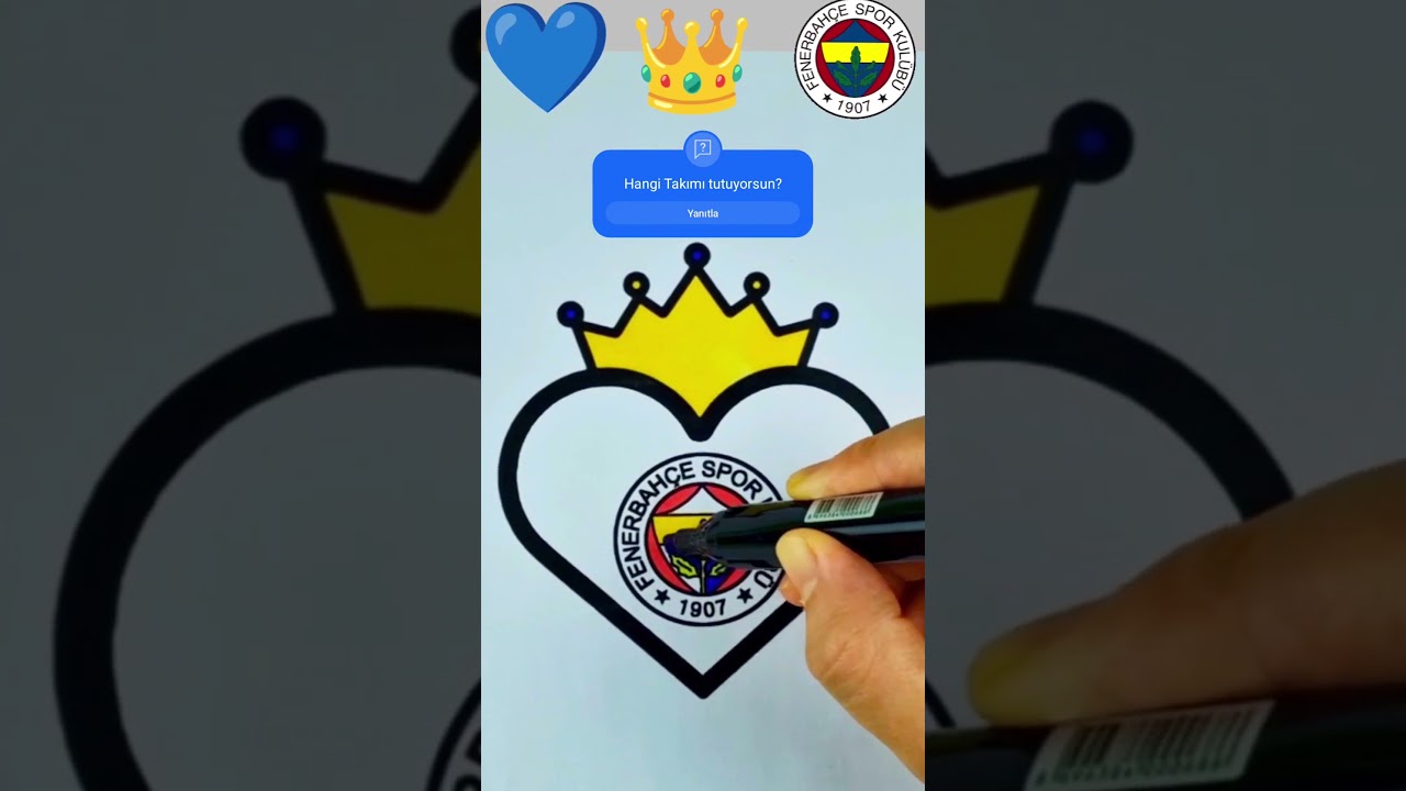 Kolay Fenerbahçe Amblemi Boyama Videosu,  Fenerbahçe Arması Nasıl Boyanır #boyama #fenerbahce #art