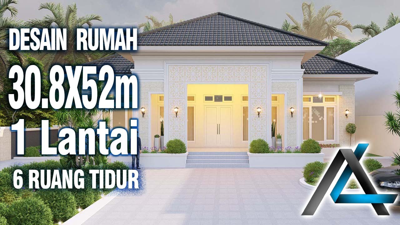 DESAIN RUMAH 308 X 52 Meter I Bangkalan DESAIN RUMAH TROPIS SEMI KLASIK YouTube