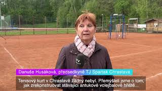 Chrastava TV - Nový tenisový kurt u sportovní haly a zrekonstruované volejbalové hřiště