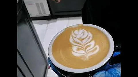 The easiest way to draw slow rosetta on a coffee latte...