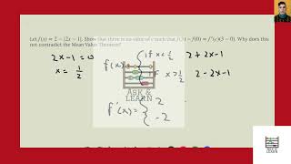 [Math] let-fx-2-2x-1-show-that-there-is-no-value-of-c-such-that-f3-f0-fc3-0-why-does-this-not-contra