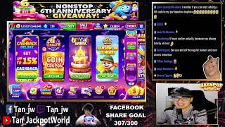 RAINING TOKENS +  3,000 EMERALDS POOL | JACKPOT WORLD 6TH ANNIVERSARY CELEBRATION