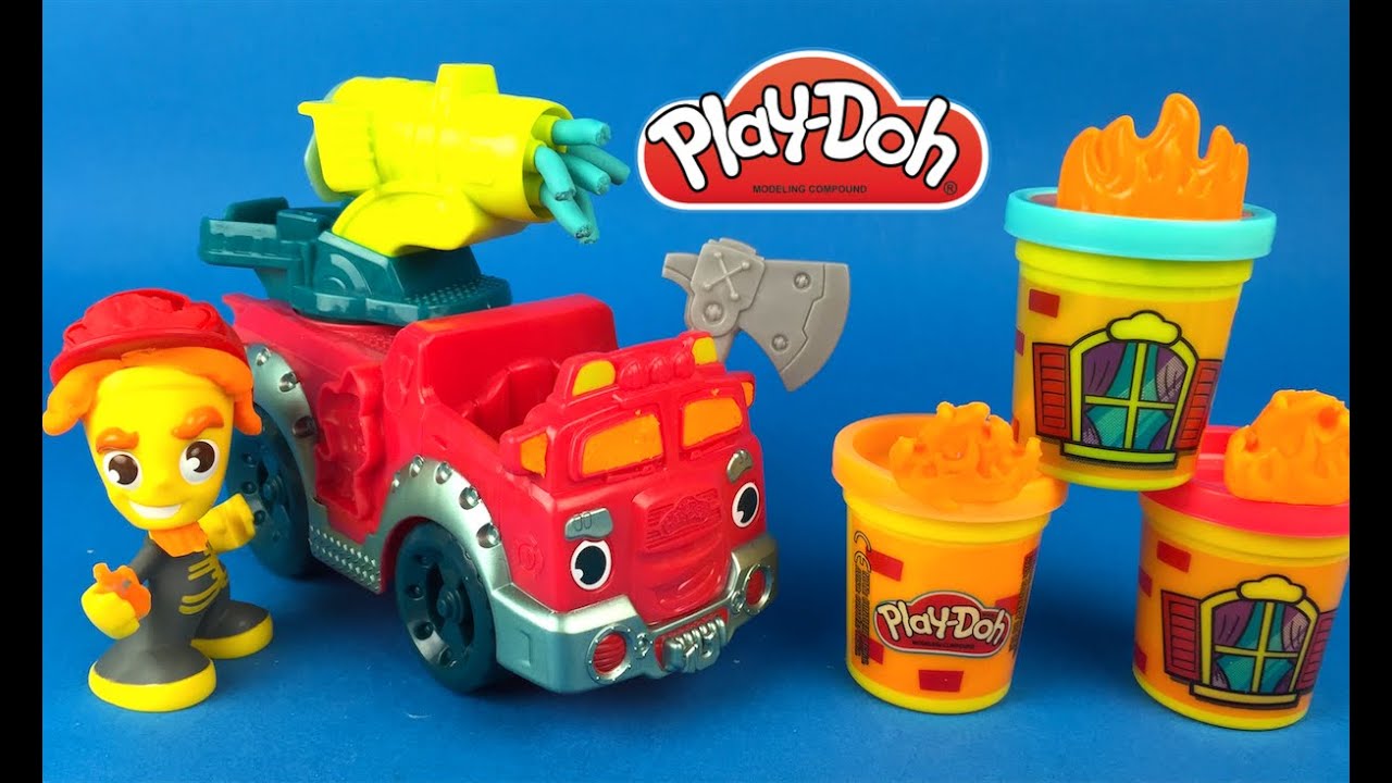 Playdoh Town Fire Truck or Fire Tank Engine - Mighty Machine with