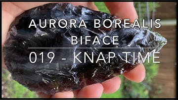 019 Aurora Borealis Obsidian (Rainbow) Biface Knapping - Northern Lights Series #flintknapping