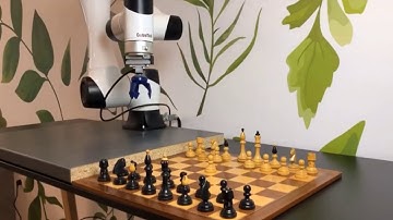 Cobot play chess with human Dobot CR5 Robot interaction AI with gripper handle & collision function