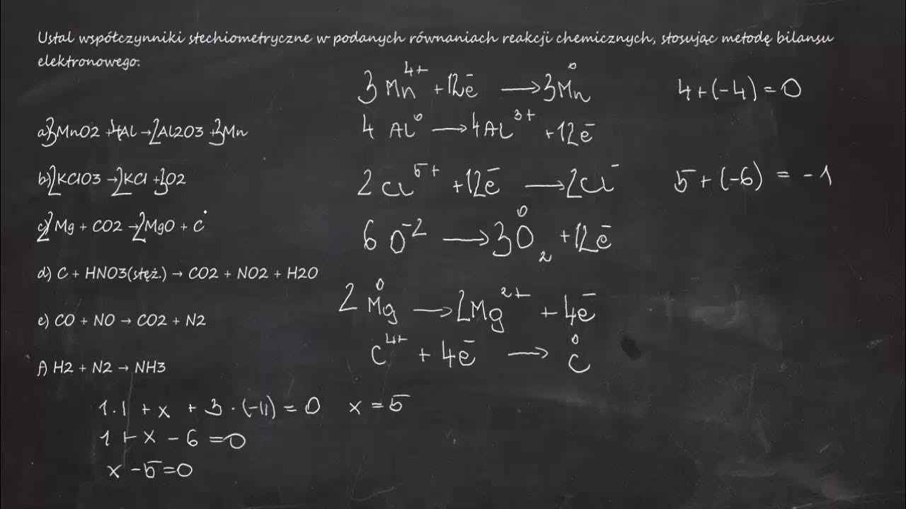 Dobierz Współczynniki Stechiometryczne W Równaniach Reakcji Chemicznych Ustal współczynniki stechiometryczne w podanych równaniach reakcji