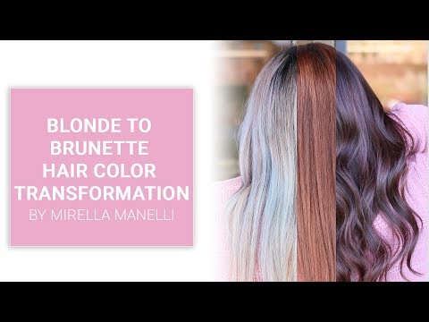 Blonde to brunette hair color transformation by Mirella Manelli | Kenra Color