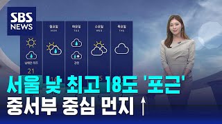 [날씨] 서울 낮 최고 18도 '포근'…중서부 중심 먼…