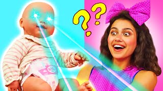 The Baby Born doll has a SUPERPOWER! Happy family on a picnic at the swimming pool for kids.