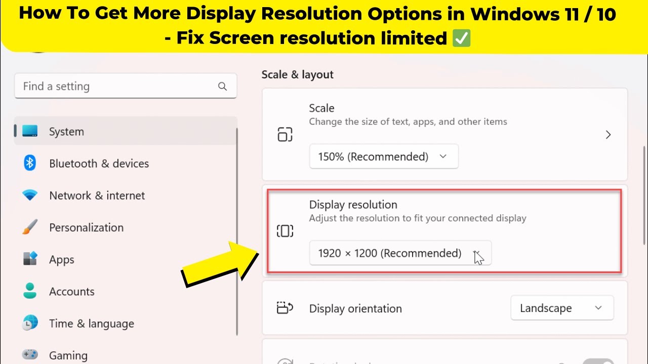 How To Get More Display Resolution Options in Windows 11 / 10 - Fix Screen resolution limited ✅