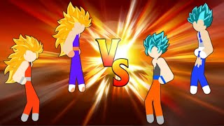 Stickman Warriors Fight - Goku, Vegeta SSJ 3 vs Vigitto, Gota SSJ Blue screenshot 2