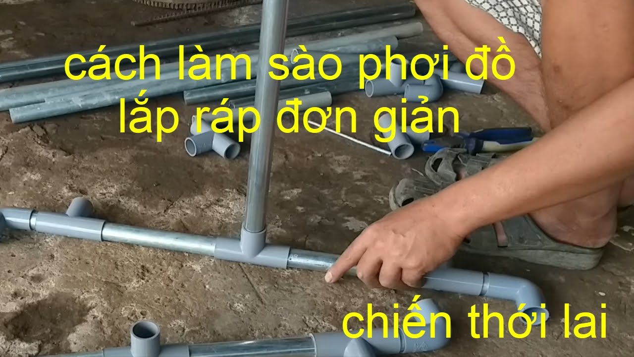 Cách làm sào phơi đồ lắp ráp / đơn giản dễ làm/ ai... - youtube