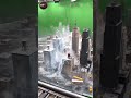 A giant wave hits the miniature city set #shorts