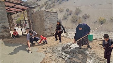 🔸 “A Beautiful Rural Day: Babak Building the Stairway & Narges Cooking Local Food”