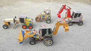 How to make JCB at Home from Matchbox | DIY JCB Backhoe Loader | Mini JCB Science Project