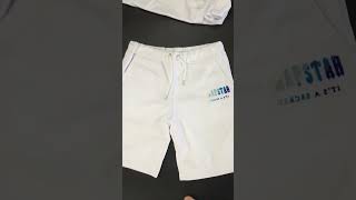 TRAPSTAR CHENILLE DECODED SHORT SET   WHITE BULE review#shorts