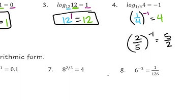 5.2 Logarithms & Logarithmic Functions- Part 1