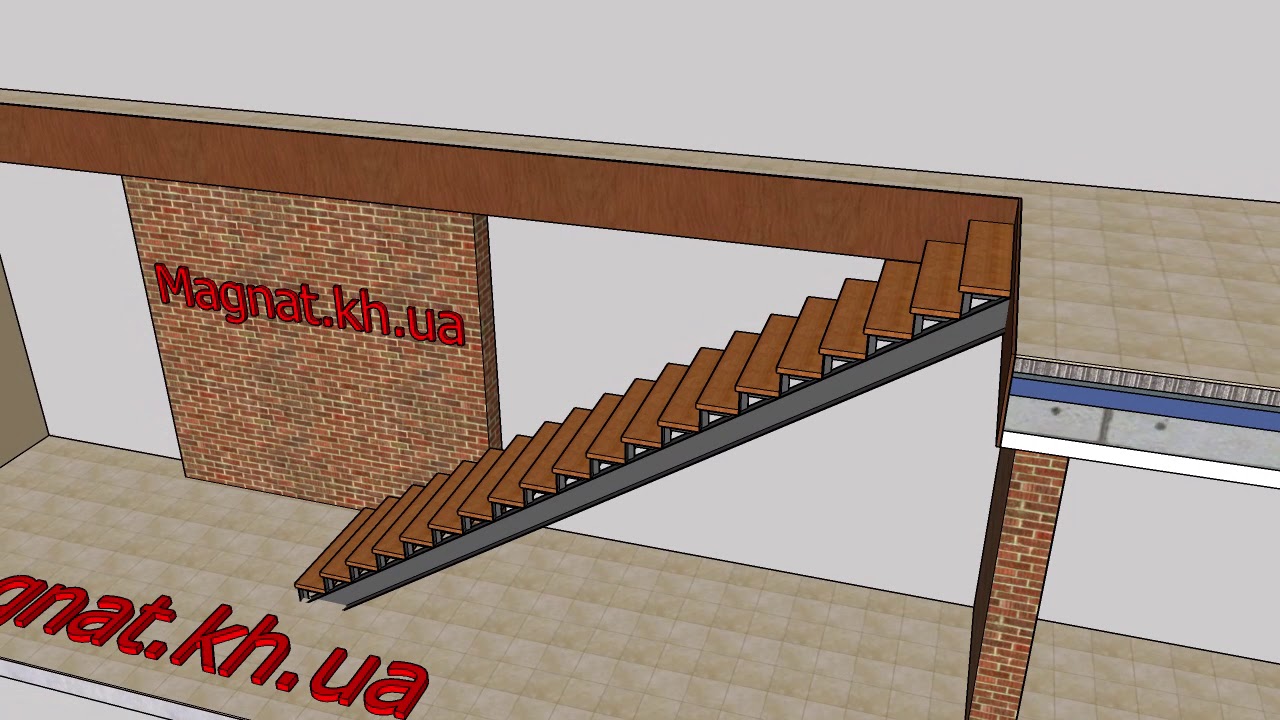 Эскиз лестницы в стили лофт. - YouTube