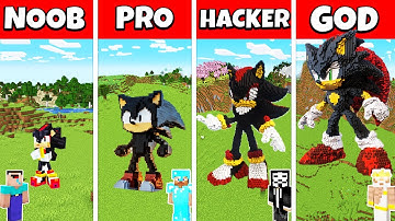 Minecraft Shadow Sonic Build Challenge - Noob vs Pro vs Hacker vs God Animation